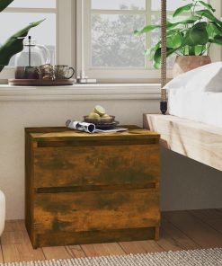 Comodini Rovere Fumo 2 Pz 50x39x43,5 Cm In Legno Multistrato