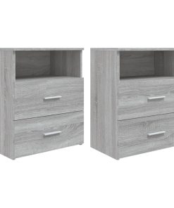 Comodini 2 Pz Grigio Sonoma 50x32x60 cm