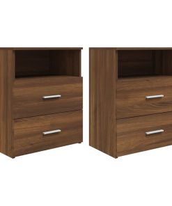 Comodini 2 Pz Rovere Marrone 50x32x60 cm