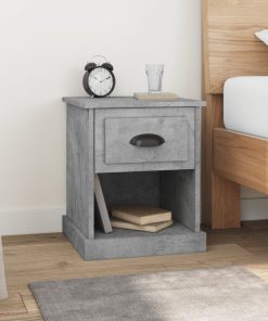 Comodini 2 Pz Grigio Cemento 39x39x47,5 Cm In Legno Multistrato