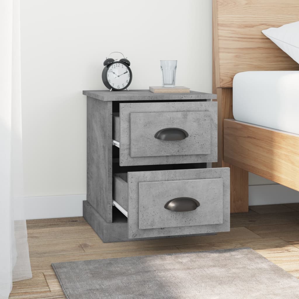Comodini 2 Pz Grigio Cemento 39x39x47,5 Cm In Legno Multistrato - Image 4