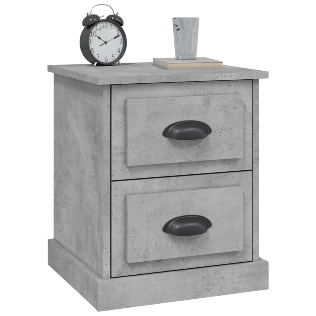 Comodini 2 Pz Grigio Cemento 39x39x47,5 Cm In Legno Multistrato - Image 5