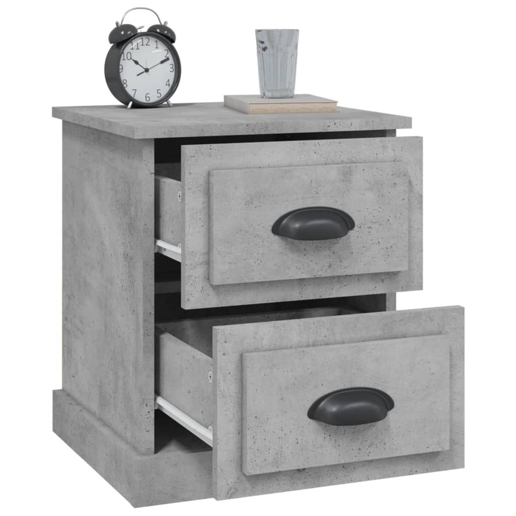 Comodini 2 Pz Grigio Cemento 39x39x47,5 Cm In Legno Multistrato - Image 6