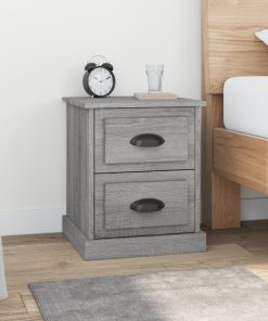 Comodini 2 Pz Grigio Sonoma 39x39x47,5 Cm In Legno Multistrato
