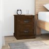 Comodini 2 Pz Rovere Marrone 39x39x47,5 Cm In Legno Multistrato