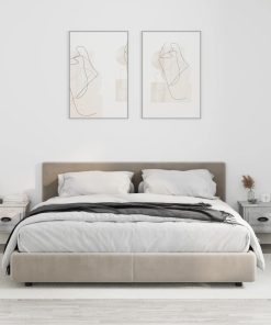 Comodini A Parete 2 Pz Grigio Cemento 41,5x36x28 cm