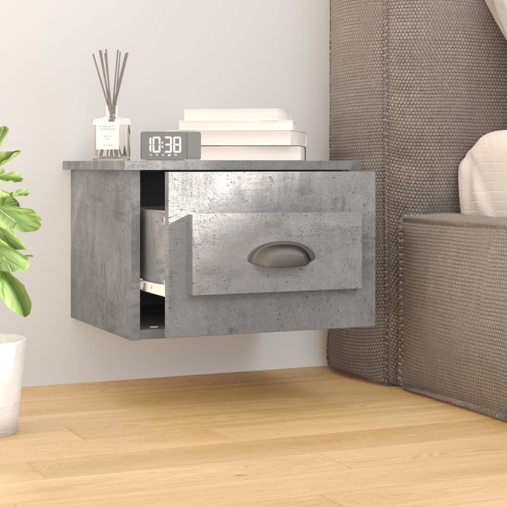 Comodini A Parete 2 Pz Grigio Cemento 41,5x36x28 cm - Image 3