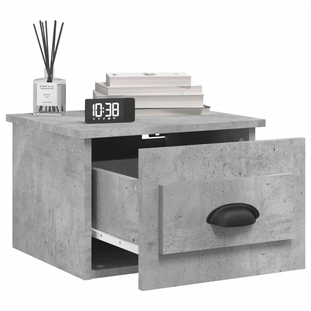 Comodini A Parete 2 Pz Grigio Cemento 41,5x36x28 cm - Image 4