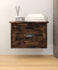 Comodino A Parete Rovere Fumo 41,5x36x28 cm