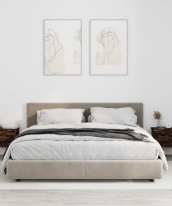 Comodini A Parete 2 Pz Rovere Fumo 41,5x36x28 cm