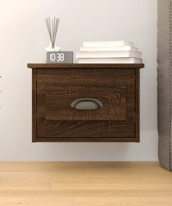 Comodino A Parete Rovere Marrone 41,5x36x28 cm
