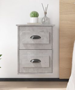 Comodini A Parete 2 Pz Grigio Cemento 41,5x36x53 cm