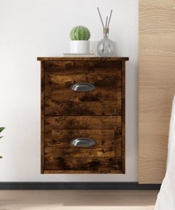 Comodino A Parete Rovere Fumo 41,5x36x53 cm