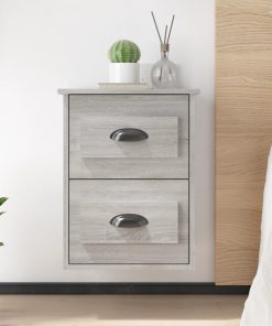 Comodino A Parete Grigio Sonoma 41,5x36x53 cm