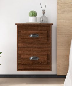 Comodino A Parete Rovere Marrone 41,5x36x53 cm