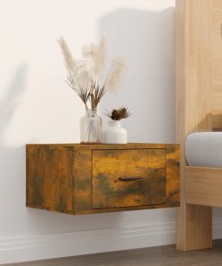 Comodino A Muro Rovere Fumo 50x36x25 cm