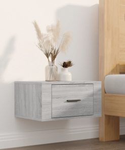 Comodino A Muro Grigio Sonoma 50x36x25 cm