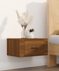 Comodino A Muro Rovere Marrone 50x36x25 cm