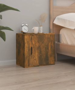 Comodino A Muro Rovere Fumo 50x30x47 cm