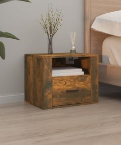 Comodino A Muro Rovere Fumo 50x36x40 cm