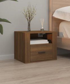 Comodino A Muro Rovere Marrone 50x36x40 cm