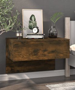 Comodino A Muro Rovere Fumo