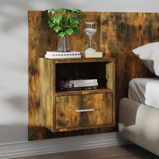 Comodino A Muro Rovere Fumo