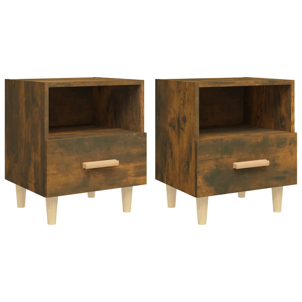 Comodini 2 Pz Rovere Fumo 40x35x47 cm - Image 2