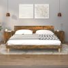 Comodini 2 Pz Rovere Fumo In Legno Multistrato
