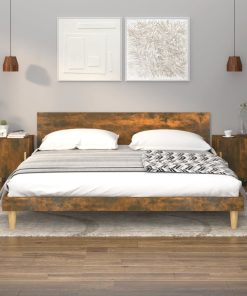 Comodini 2 Pz Rovere Fumo In Legno Multistrato