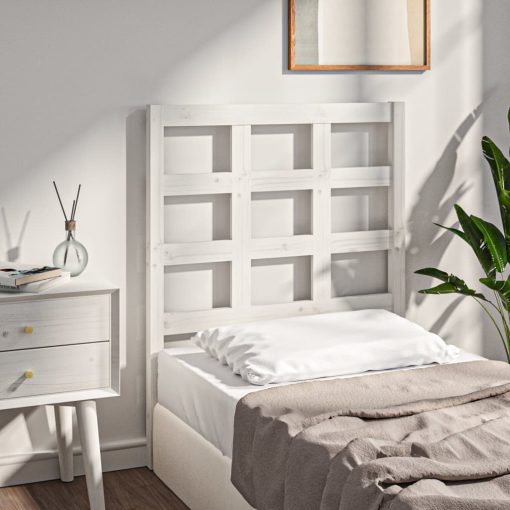 Testiera Per Letto Bianca 80,5x4x100 Cm Legno Massello Di Pino
