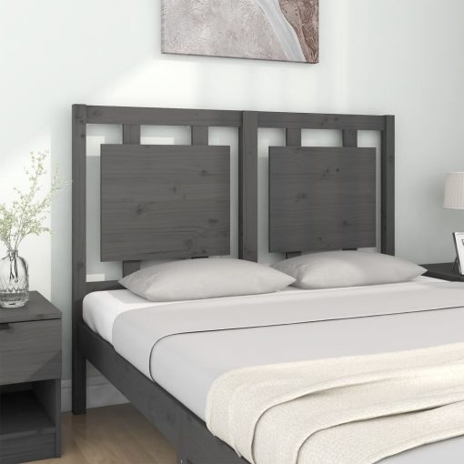 Testiera Per Letto Grigia 125,5x4x100 Cm Legno Massello Di Pino - Image 3