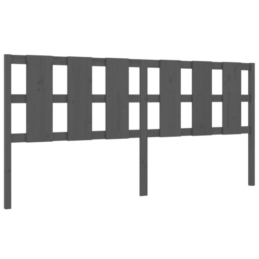 Testiera Per Letto Grigia 205,5x4x100 Cm Legno Massello Di Pino - Image 2