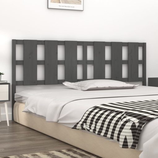 Testiera Per Letto Grigia 205,5x4x100 Cm Legno Massello Di Pino - Image 3