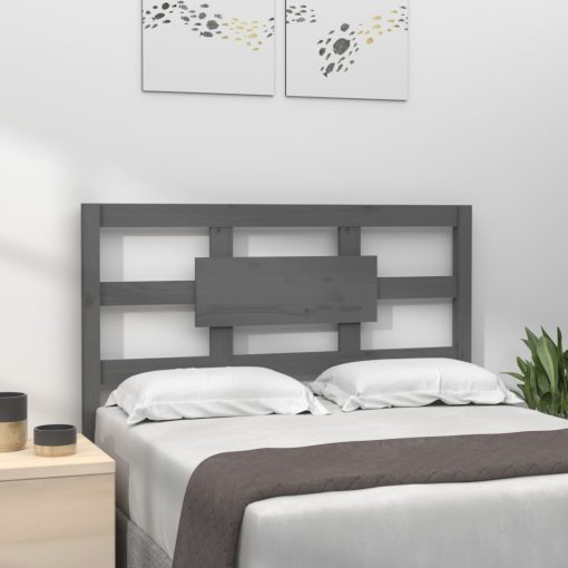 Testiera Per Letto Grigia 95,5x4x100 Cm Legno Massello Di Pino