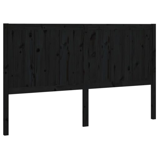 Testiera Per Letto Nera 125,5x4x100cm In Legno Massello Di Pino - Image 2