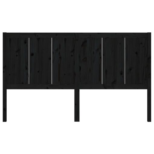 Testiera Per Letto Nera 125,5x4x100cm In Legno Massello Di Pino - Image 4