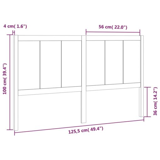 Testiera Per Letto Nera 125,5x4x100cm In Legno Massello Di Pino - Image 6