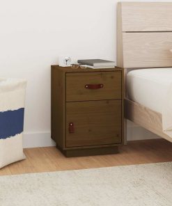 Comodino Ambra 40x34x55 Cm In Legno Massello Di Pino