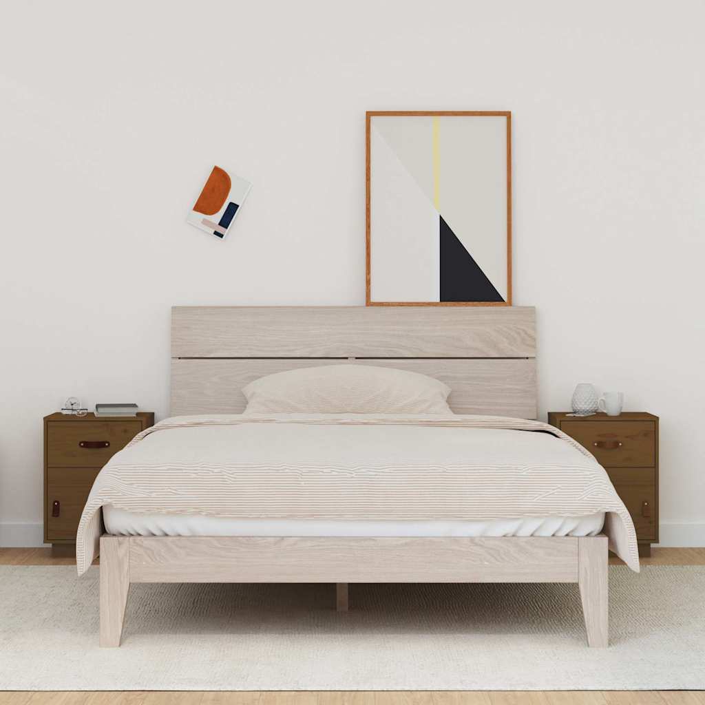 Comodini Ambra 2 Pz 40x34x55 Cm In Legno Massello Di Pino