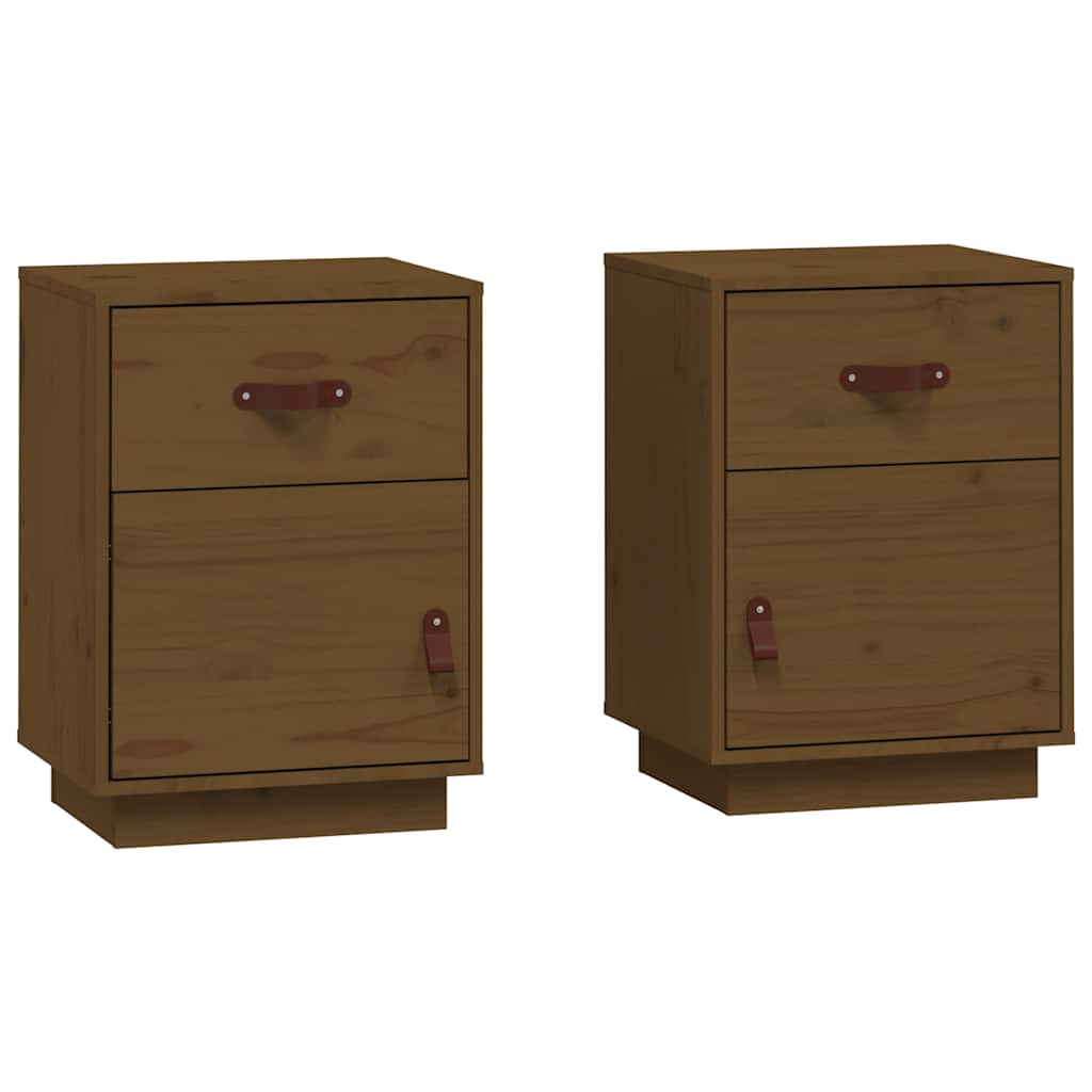 Comodini Ambra 2 Pz 40x34x55 Cm In Legno Massello Di Pino - Image 2