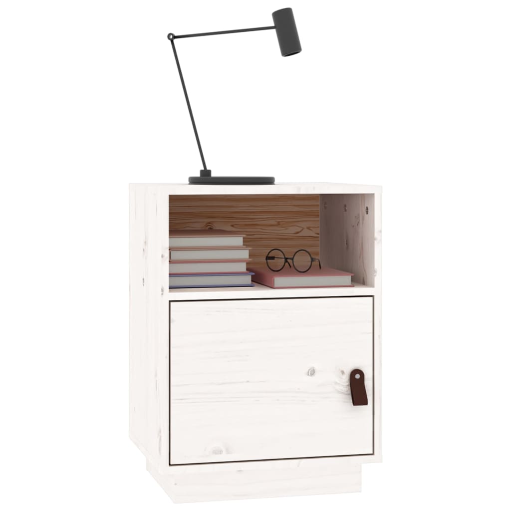 Comodini Bianchi 2 Pz 40x34x55 Cm In Legno Massello Di Pino - Image 4