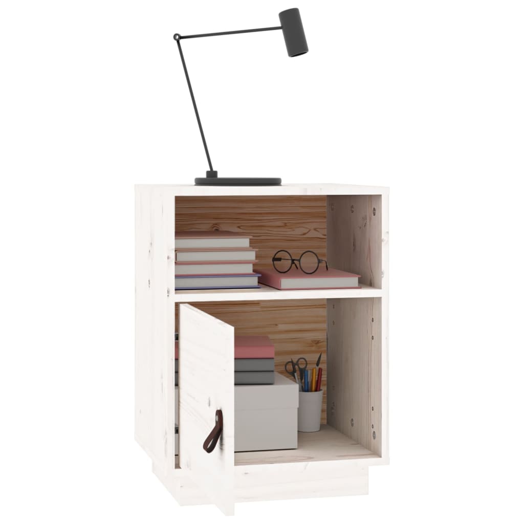 Comodini Bianchi 2 Pz 40x34x55 Cm In Legno Massello Di Pino - Image 5