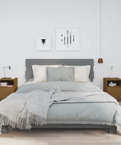Comodini Ambrati 2 Pz 40x34x55 Cm In Legno Massello Di Pino