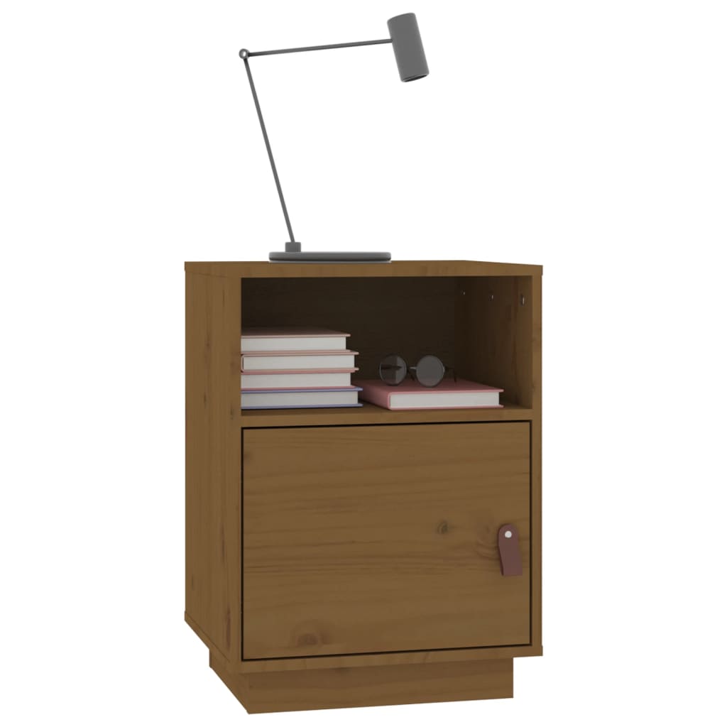 Comodini Ambrati 2 Pz 40x34x55 Cm In Legno Massello Di Pino - Image 4