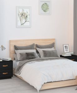 Comodini Neri 2 Pz 40x34x45 Cm In Legno Massello Di Pino