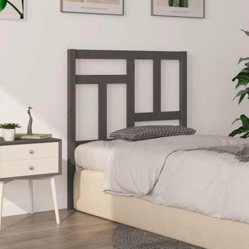 Testiera Per Letto Grigia 95,5x4x100 Cm Legno Massello Di Pino - Image 4