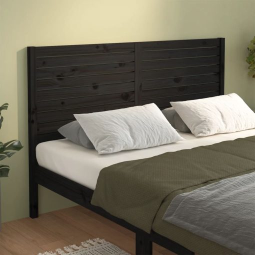 Testiera Per Letto Nera 126x4x100 Cm In Legno Massello Di Pino