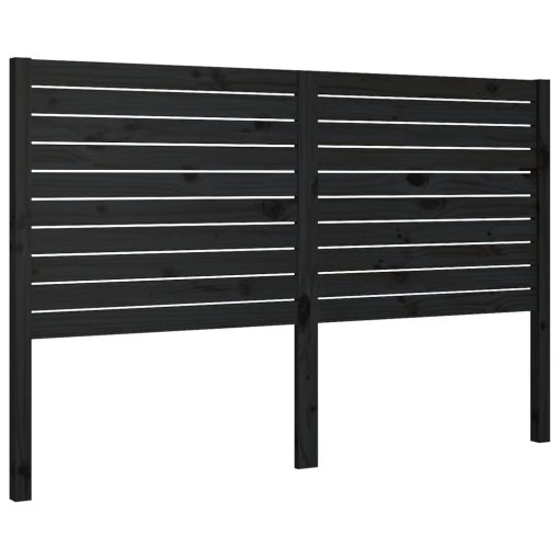 Testiera Per Letto Nera 126x4x100 Cm In Legno Massello Di Pino - Image 2