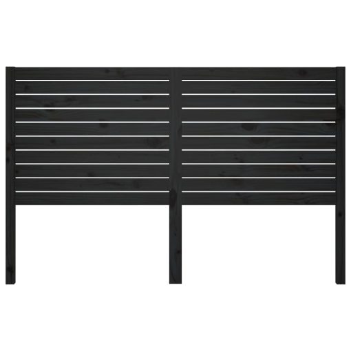 Testiera Per Letto Nera 126x4x100 Cm In Legno Massello Di Pino - Image 3